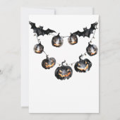 Modernes Schwarzes Halloween-Party - Einladung (Rückseite)