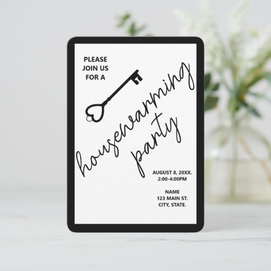 Modernes Schwarzes Haus Einladung (Stehend Vorderseite)