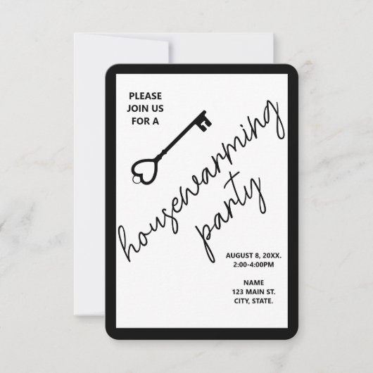 Modernes Schwarzes Haus Einladung (Vorderseite)