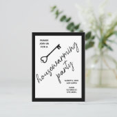 Modernes Schwarzes Haus Einladung Postkarte (Stehend Vorderseite)