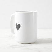 Modernes Schwarzes Herz Minimalistisch Einfache Ch Kaffeetasse (Vorderseite Links)