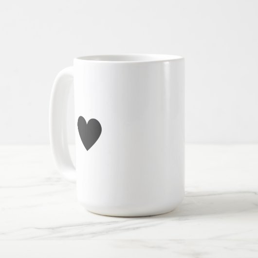 Modernes Schwarzes Herz Minimalistisch Einfache Ch Kaffeetasse (Vorderseite Links)