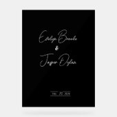 Modernes Schwarzes Hochzeitssymbol Acrylschild (Vorderseite)