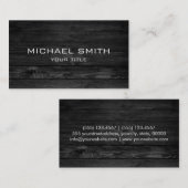 Modernes schwarzes Holz Visitenkarte (Vorne/Hinten)
