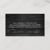 Modernes schwarzes Holz Visitenkarte (Rückseite)
