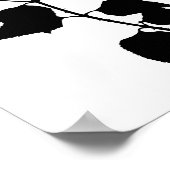 Modernes Schwarzes Ink Abstrakte Wildblume Blume A Poster (Ecke)