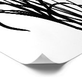 Modernes Schwarzes Ink Abstrakte Wildblume Blume A Poster (Ecke)