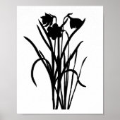 Modernes Schwarzes Ink Abstrakte Wildblume Blume A Poster (Vorne)
