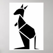 Modernes, schwarzes Känguru-Symbol Poster (Vorne)
