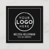 Modernes Schwarzes Logo Beruflich Minimalistisch Quadratische Visitenkarte (Vorderseite)