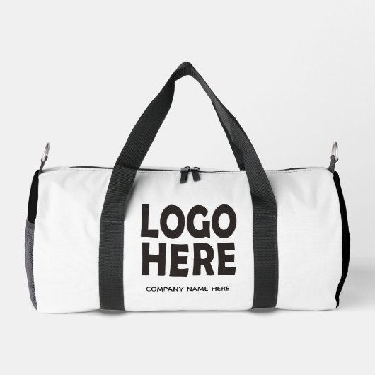 Modernes, schwarzes Logo Duffle Bag (Rückseite)