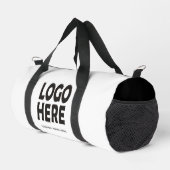 Modernes, schwarzes Logo Duffle Bag (Rechte Ecke)