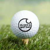 Modernes Schwarzes Logo Golfball (Insitu T-Shirt)