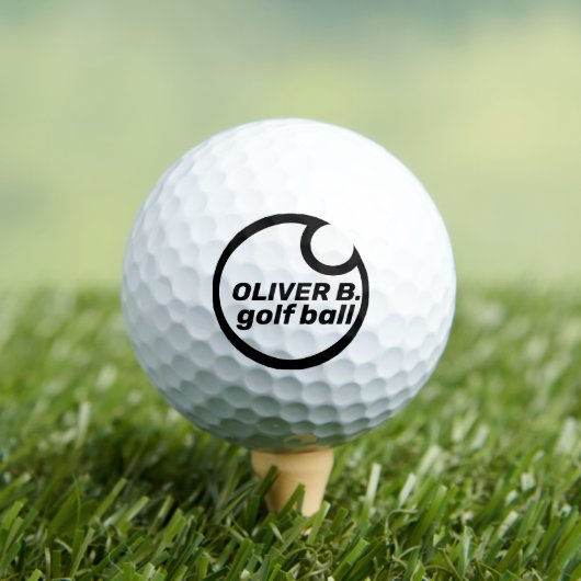 Modernes Schwarzes Logo Golfball (Insitu T-Shirt)