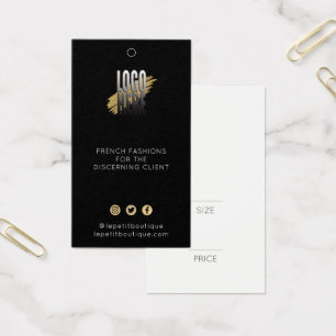 Modernes schwarzes Logo Kleidung Preis Markierung