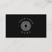 Modernes schwarzes Logo-QR-Code Visitenkarte (Vorderseite)