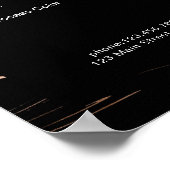 Modernes schwarzes Marmorrosegold-Preisschild Poster (Ecke)