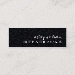 Modernes schwarzes minimalist Dream Quote Lesezeic Mini Visitenkarte