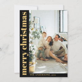 Modernes Schwarzes Minimalistisch Frostes Weihnach Feiertagskarte