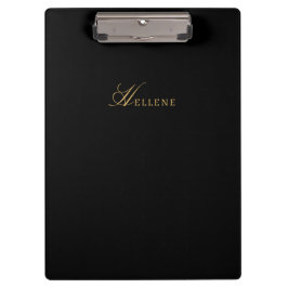 Modernes Schwarzes Minimalistisch | Gold Chic Mono Klemmbrett