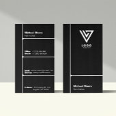 Modernes Schwarzes Minimalistisches Unternehmen Visitenkarte