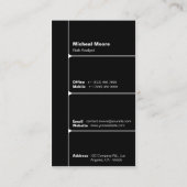 Modernes Schwarzes Minimalistisches Unternehmen Visitenkarte (Rückseite)