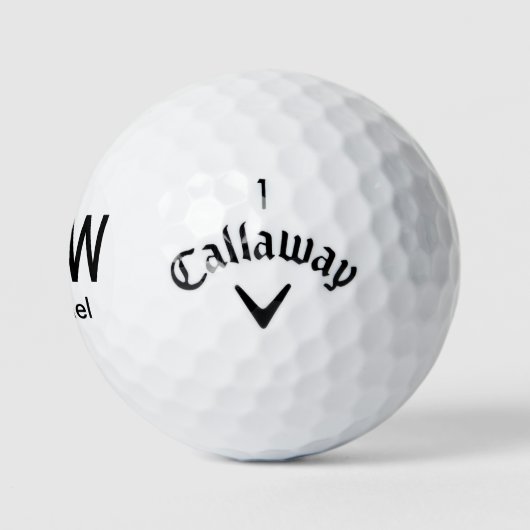 Modernes Schwarzes Mit Monogramm Golfball (Logo)
