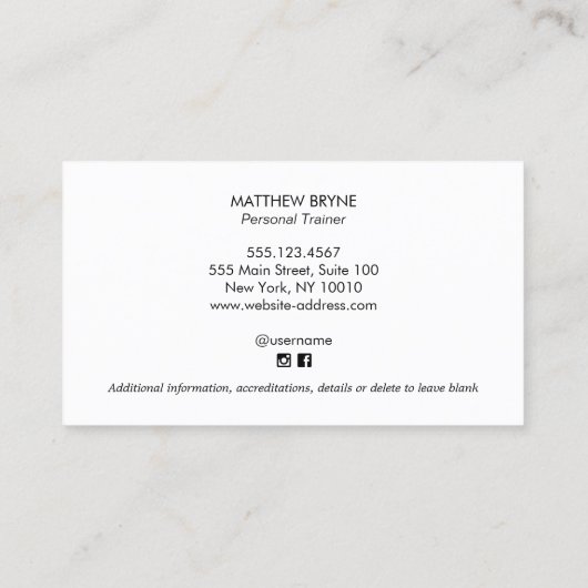 Modernes Schwarzes Monogramm-Emblem mit zwei Buchs Visitenkarte (Rückseite)