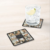 Modernes Schwarzes Monogramm - Erstname und Foto Rechteckiger Pappuntersetzer (Vor Ort)