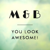 Modernes Schwarzes Monogramm Hochzeitsbad Mirror Fensteraufkleber (Blatt 3)