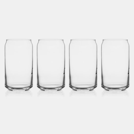Modernes Schwarzes Monogramm Initial Can Glass Set Dosenglas (Rechts)
