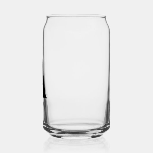 Modernes Schwarzes Monogramm Initialglas Dosenglas (Links)