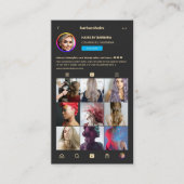 Modernes Schwarzes Monogramm-Instagramm Visitenkarte (Vorderseite)