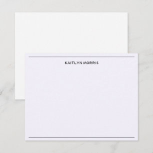 Modernes Schwarzes Monogramm Lässig Ultra-Blass Li Mitteilungskarte