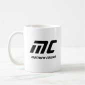 Modernes Schwarzes Monogramm Name Text Minimal für Kaffeetasse (Links)