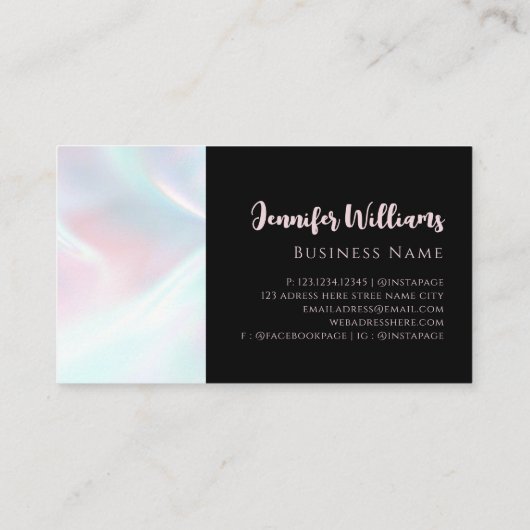 Modernes Schwarzes Monogramm Visitenkarte (Rückseite)