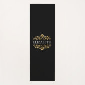 Modernes Schwarzes Monogramm-Workout Yogamatte (Vorderseite)