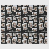 Modernes Schwarzes Multi-Foto-Sortiment Geschenkpapier (Flach)
