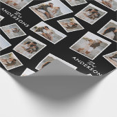 Modernes Schwarzes Multi-Foto-Sortiment Geschenkpapier (Ecke)