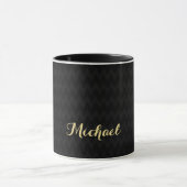 Modernes Schwarzes Muster Elegante Imitat Gold Ind Tasse (Zentrum)
