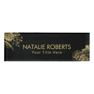 Modernes schwarzes namenschild