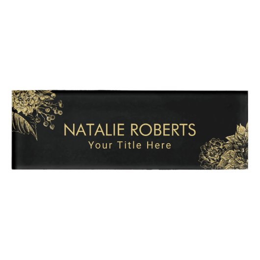 Modernes schwarzes namenschild (Vorderseite)