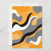 Modernes Schwarzes, orange Weiß Halloween-Party Einladung (Rückseite)