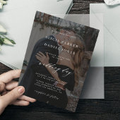 Modernes Schwarzes Overlay 2 Fotos Hochzeit Einladung