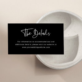 Modernes Schwarzes Overlay | Angaben zur Hochzeit Begleitkarte
