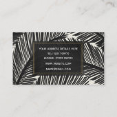 Modernes, schwarzes Palmenblättriges tropisches Mu Visitenkarte (Rückseite)