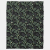 Modernes schwarzes Panther-Muster Fleecedecke (Vorderseite)