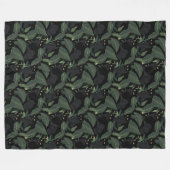 Modernes schwarzes Panther-Muster Fleecedecke (Vorderseite (Horizontal))