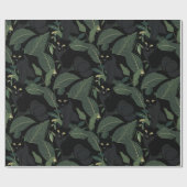 Modernes schwarzes Panther-Muster Geschenkpapier (Flach)