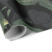 Modernes schwarzes Panther-Muster Geschenkpapier (Rolleneckpunkt)